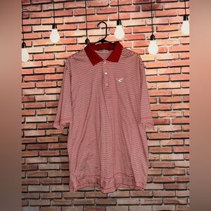 Peter Millar Red and White Striped Polo Shirt